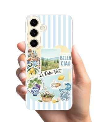 Etui do Samsung Galaxy S24 z MagSafe przeźroczyste, silikonowe Flexi, Italian Summer, La Dolce Vita