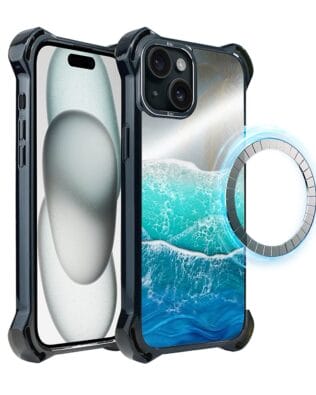 Etui do iPhone 15 Plus IBIZU DropGuard Ultra z MagSafe, Reflect, Szafirowy ocean