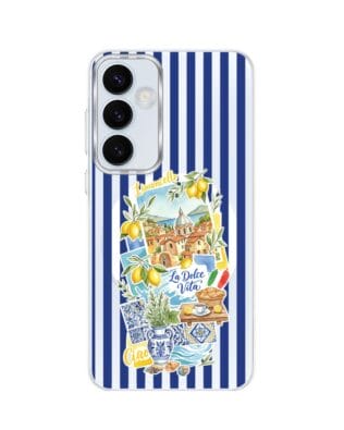 Etui do Samsung Galaxy A55 5G z MagSafe przeźroczyste, silikonowe Flexi, Italian Summer, Limoncello