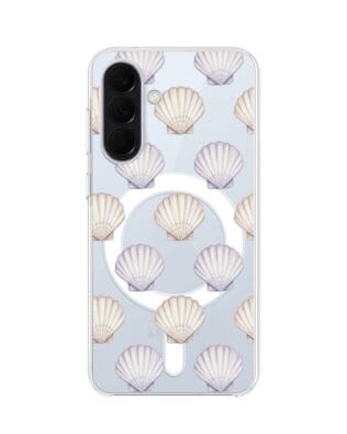 Etui do Samsung Galaxy A57 z MagSafe przeźroczyste, silikonowe Flexi, Summer Patterns, pastelowe muszelki
