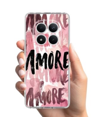 Etui do Xiaomi Redmi Note 15 Pro Plus 5G przeźroczyste, silikonowe Flexi, Positive Vibes, Amore Amore