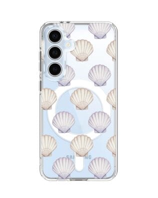 Etui do Samsung Galaxy S24 FE z MagSafe przeźroczyste, silikonowe Flexi, Summer Patterns, pastelowe muszelki
