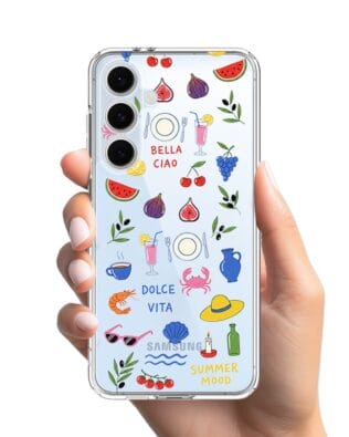 Etui do Samsung Galaxy S24 FE przeźroczyste, silikonowe Flexi, Italian Summer, kolorowe wakacje