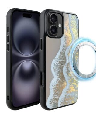 Etui do iPhone 16 IBIZU DropGuard Matt z MagSafe, Reflect, Złote wybrzeże