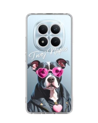Etui do Xiaomi Redmi Note 15 Pro Plus 5G przeźroczyste, silikonowe Flexi, Puppy Love, pies rasy Amstaff