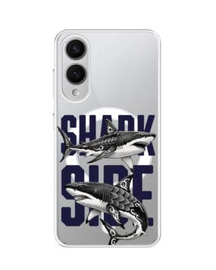 Etui do Samsung Galaxy S25 Edge z MagSafe przeźroczyste, silikonowe Flexi, Summer Patterns, Shark side