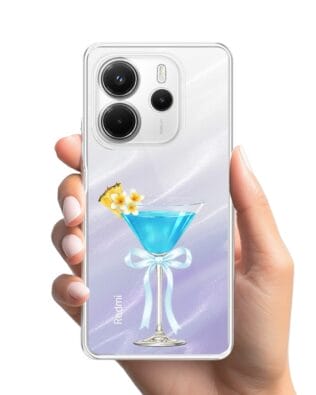 Etui do Xiaomi Redmi Note 14 4G przeźroczyste, silikonowe Flexi, Paradise, Blue Hawaii