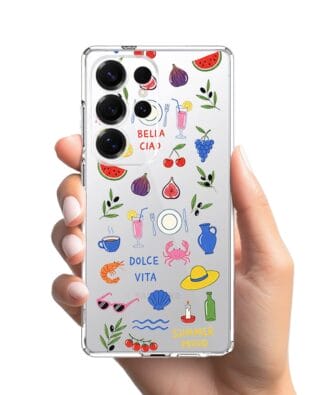 Etui do Samsung Galaxy S25 Ultra przeźroczyste, silikonowe Flexi, Italian Summer, kolorowe wakacje
