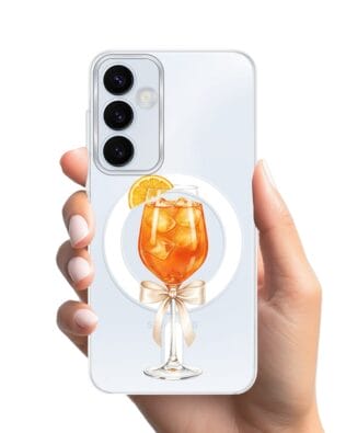Etui do Samsung Galaxy A55 5G z MagSafe przeźroczyste, silikonowe Flexi, Paradise, Aperol Spritz