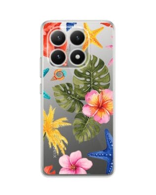 Etui do Xiaomi 15T przeźroczyste, silikonowe Flexi, Summer Patterns, tropikalny wzór