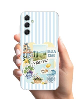Etui do Samsung Galaxy A34 5G przeźroczyste, silikonowe Flexi, Italian Summer, La Dolce Vita