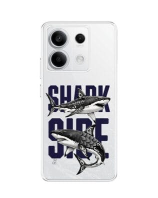 Etui do Xiaomi Redmi Note 13 Pro 5G przeźroczyste, silikonowe Flexi, Summer Patterns, Shark side