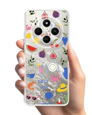 Etui do Xiaomi POCO C75 przeźroczyste, silikonowe Flexi, Italian Summer, kolorowe wakacje