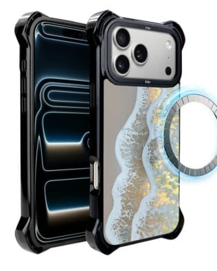 Etui do iPhone 17 Pro Max IBIZU DropGuard Ultra z MagSafe, Reflect, Złote wybrzeże