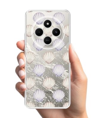 Etui do Xiaomi POCO C75 przeźroczyste, silikonowe Flexi, Summer Patterns, pastelowe muszelki