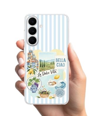 Etui do Samsung Galaxy S25 FE przeźroczyste, silikonowe Flexi, Italian Summer, La Dolce Vita