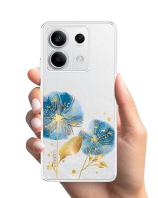 Etui do Xiaomi Redmi Note 13 Pro 5G przeźroczyste, silikonowe Flexi, Kwiaty, niebieskie dmuchawce