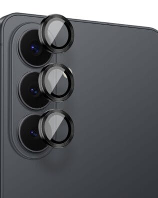 Metalowa osłona obiektywu aparatu ze szkła hartowanego 9H do Samsung Galaxy S26, 1 zestaw, czarna