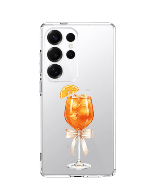 Etui do Samsung Galaxy S25 Ultra przeźroczyste, silikonowe Flexi, Paradise, Aperol Spritz