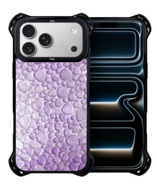 Etui do iPhone 17 Pro Max IBIZU DropGuard Ultra z MagSafe, Aqua Glass, ametystowe krople