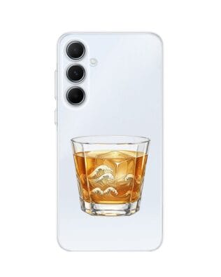 Etui do Samsung Galaxy A55 5G przeźroczyste, silikonowe Flexi, Paradise, Whiskey on the rocks