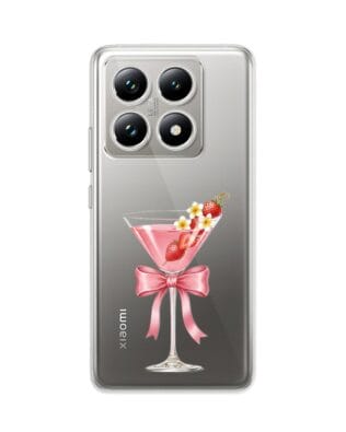 Etui do Xiaomi 14T Pro przeźroczyste, silikonowe Flexi, Paradise, Strawberry Martini