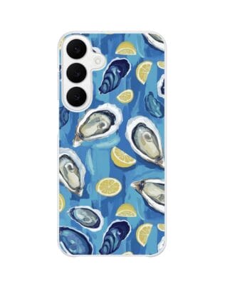 Etui do Samsung Galaxy S25 FE z MagSafe przeźroczyste, silikonowe Flexi, Summer Patterns, ostrygi z cytrynką