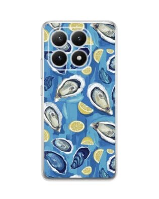 Etui do Xiaomi 15T przeźroczyste, silikonowe Flexi, Summer Patterns, ostrygi z cytrynką