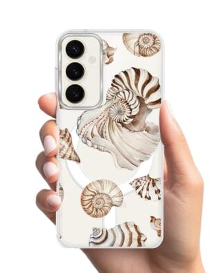 Etui do Samsung Galaxy S23 z MagSafe przeźroczyste, silikonowe Flexi, Summer Patterns, ozdobne muszle