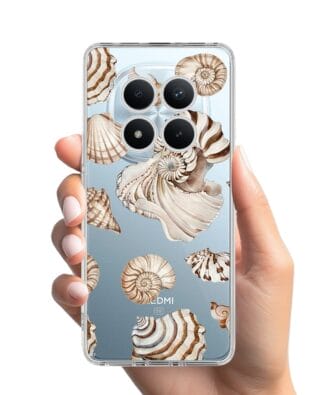 Etui do Xiaomi Redmi Note 15 Pro 4G przeźroczyste, silikonowe Flexi, Summer Patterns, ozdobne muszle