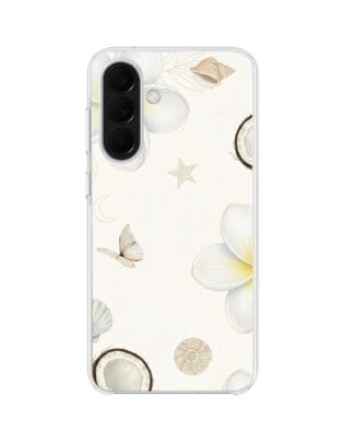 Etui do Samsung Galaxy A37 z MagSafe przeźroczyste, silikonowe Flexi, Summer Patterns, hawajskie kokosy