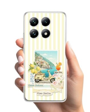 Etui do Xiaomi 14T Pro przeźroczyste, silikonowe Flexi, Summer Patterns, ostrygi z cytrynką
