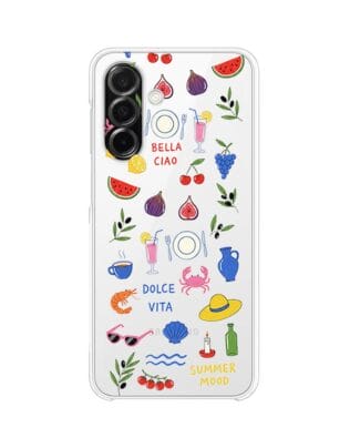 Etui do Samsung Galaxy A26 5G przeźroczyste, silikonowe Flexi, Italian Summer, kolorowe wakacje