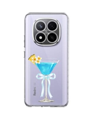 Etui do Xiaomi Redmi Note 14 Pro 4G przeźroczyste, silikonowe Flexi, Paradise, Blue Hawaii