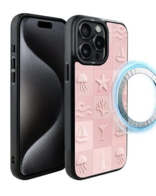 Etui do iPhone 15 Pro Max IBIZU DropGuard Matt z MagSafe, Amalfi, Koralowy klub