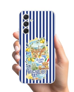 Etui do Samsung Galaxy A54 5G przeźroczyste, silikonowe Flexi, Italian Summer, Limoncello