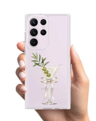 Etui do Samsung Galaxy S23 Ultra przeźroczyste, silikonowe Flexi, Paradise, Dry Martini