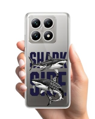 Etui do Xiaomi 14T przeźroczyste, silikonowe Flexi, Summer Patterns, Shark side