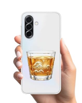 Etui do Samsung Galaxy A36 5G przeźroczyste, silikonowe Flexi, Paradise, Whiskey on the rocks