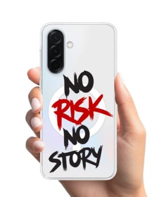 Etui do Samsung Galaxy A37 z MagSafe przeźroczyste, silikonowe Flexi, Positive Vibes, No Risk No Story