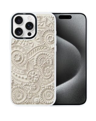 Etui do iPhone 15 Pro IBIZU DropGuard Matt z MagSafe, Amalfi, Piaszczysty ornament