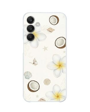 Etui do Samsung Galaxy M35 5G przeźroczyste, silikonowe Flexi, Summer Patterns, hawajskie kokosy