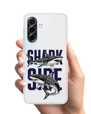 Etui do Samsung Galaxy A36 5G przeźroczyste, silikonowe Flexi, Summer Patterns, Shark side