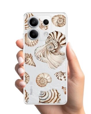 Etui do Xiaomi Redmi Note 13 Pro 5G przeźroczyste, silikonowe Flexi, Summer Patterns, ozdobne muszle