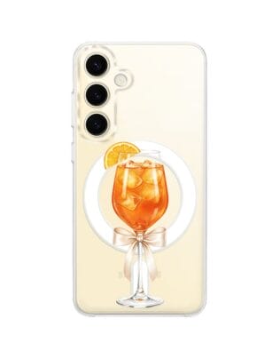Etui do Samsung Galaxy S24 Plus z MagSafe przeźroczyste, silikonowe Flexi, Paradise, Aperol Spritz