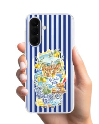 Etui do Samsung Galaxy A57 z MagSafe przeźroczyste, silikonowe Flexi, Italian Summer, Limoncello