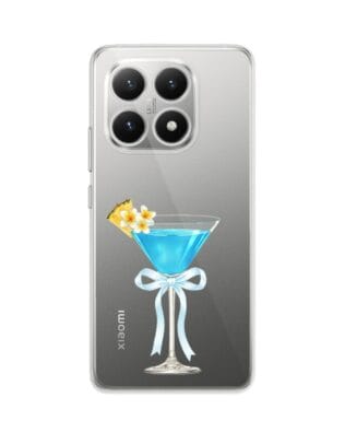 Etui do Xiaomi 15T przeźroczyste, silikonowe Flexi, Paradise, Blue Hawaii