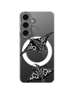 Etui do Samsung Galaxy S24 z MagSafe przeźroczyste, silikonowe Flexi, Summer Patterns, diabeł morski