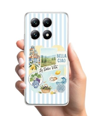 Etui do Xiaomi 14T przeźroczyste, silikonowe Flexi, Italian Summer, La Dolce Vita