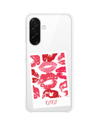 Etui do Samsung Galaxy A26 5G z MagSafe przeźroczyste, silikonowe Flexi, pocałunki, polaroid